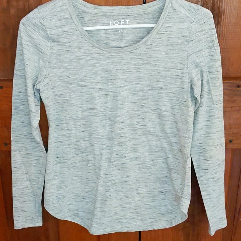 Loft long sleeve tee with metallic thread